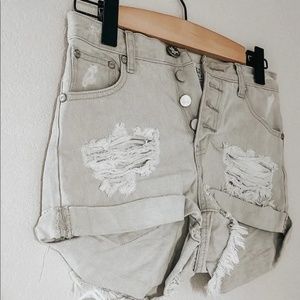 One Teaspoon Gray Jean Shorts